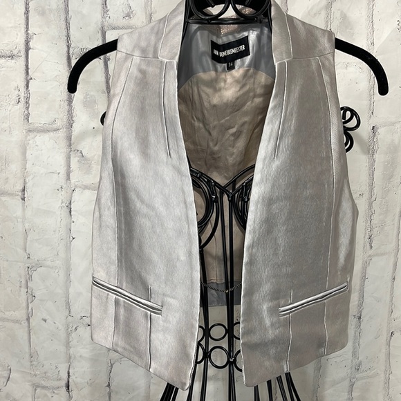 Ann Demeulemeester Jackets & Blazers - Ann Demeulemeester Waistcoat Vest Silver Shimmer Spring Ring Clasp Chain Closure